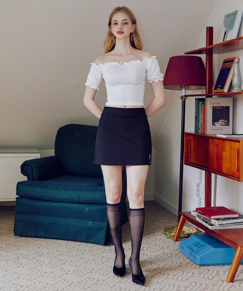 Zero Planet Celine Mini Skirt Pants [Black]