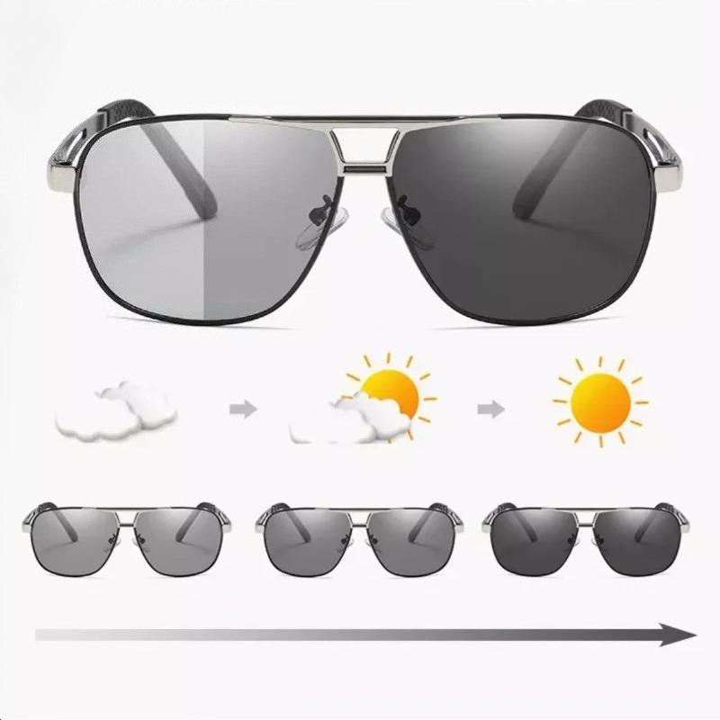 New Men Polarized Photochromic Sunglasses UV400 Protection All-Day Driving Sun Glasses for Day and Night Use