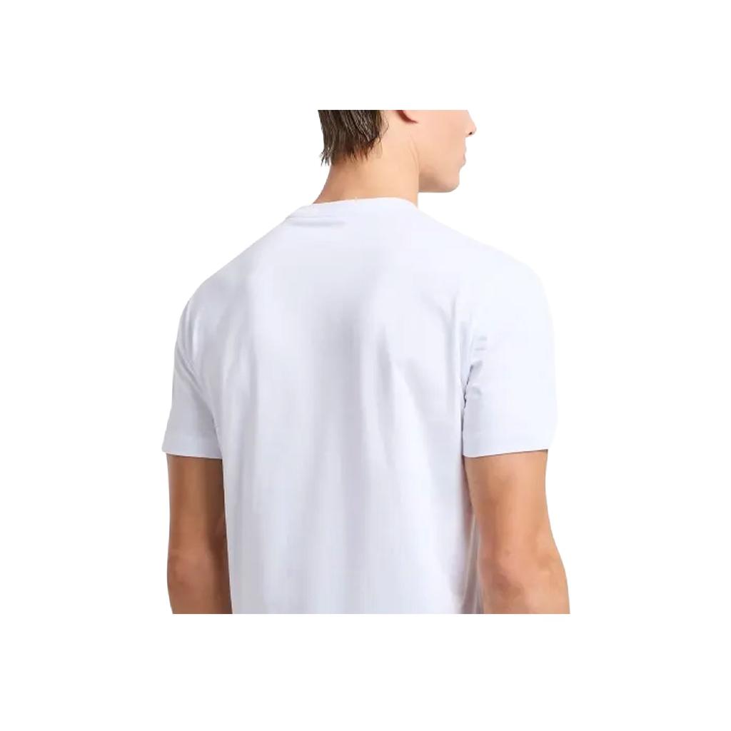 Emporio Armani EA7 SS25 Cotton Crew Neck Short Sleeve T-Shirt With Small Logo Men tops White 8NPT25-PJVPZ-0100