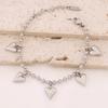 Trendy Pvd Gold Plated Jewelry 18k Luxury Heart Shaped Charm Bangle Anti Tarnish Waterproof Stainless Steel Chain Bracelet
