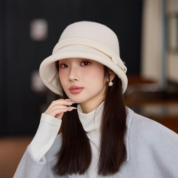 

Шерстяная шляпа-ведро Женская осенне-зимняя модная теплая элегантная британская ретро шляпа-ведро шляпа-цилиндр one size