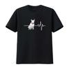 Bull Terrier heartbeaT T Shirt Hoodie sweaT Tank Top Gift Mom Dad Dog Breed Tee Lover Vintage Washed Graphic Homme Streetwear