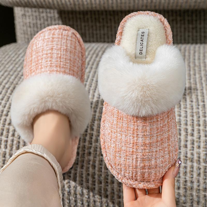 Cixi cotton slippers women winter spring and autumn indoor home use warm non-slip home Cixi winter plush men