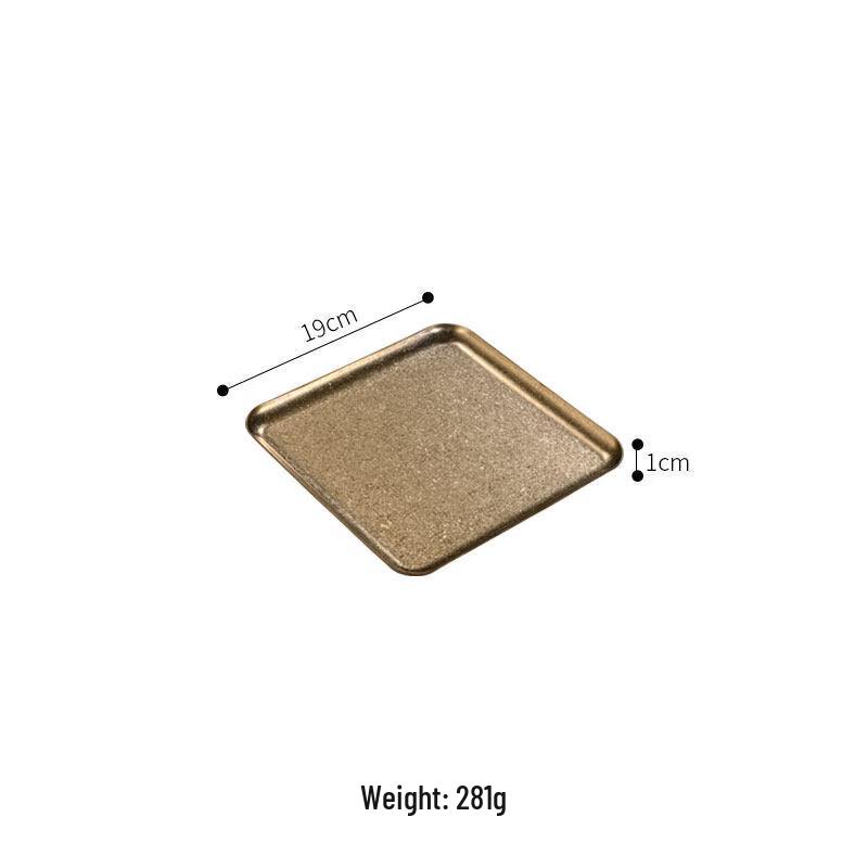 Jingbaodi Japanese Style Gold Square 304 Stainless Steel Serving Tray (Set of 2)