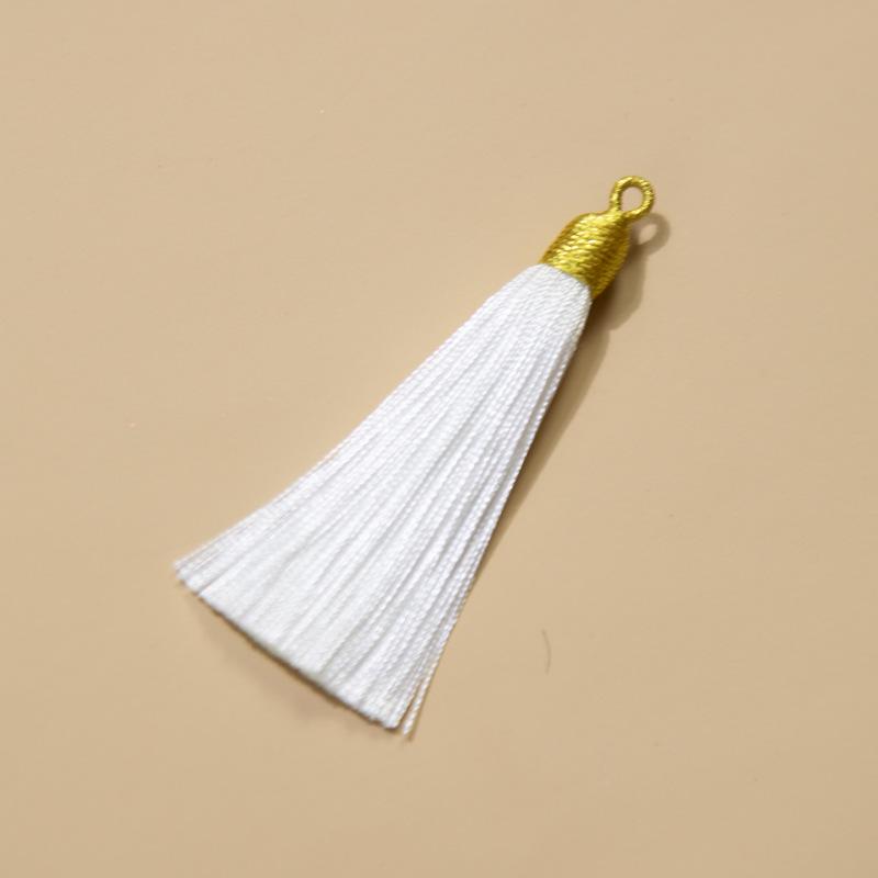 8Cm Pull Ring Gold Silk Threaded Cap Fringed Spike Polyester Fringed Antique Hanging Spike Bookmark Sachet Jewelry Accessories