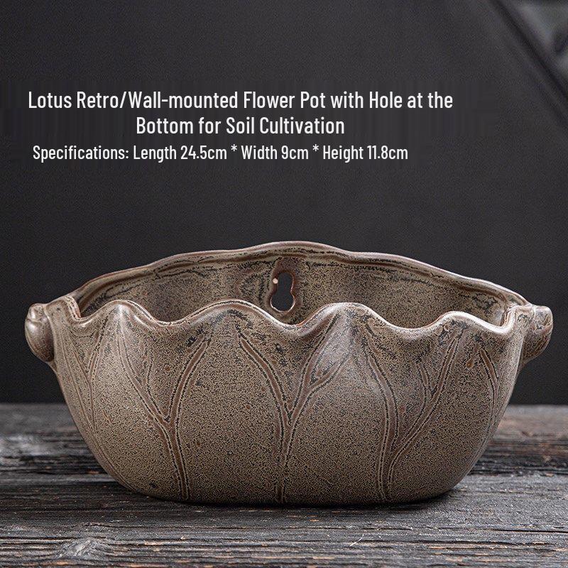 Yuzhuxun HC Retro Lotus Ceramic Wall Planter