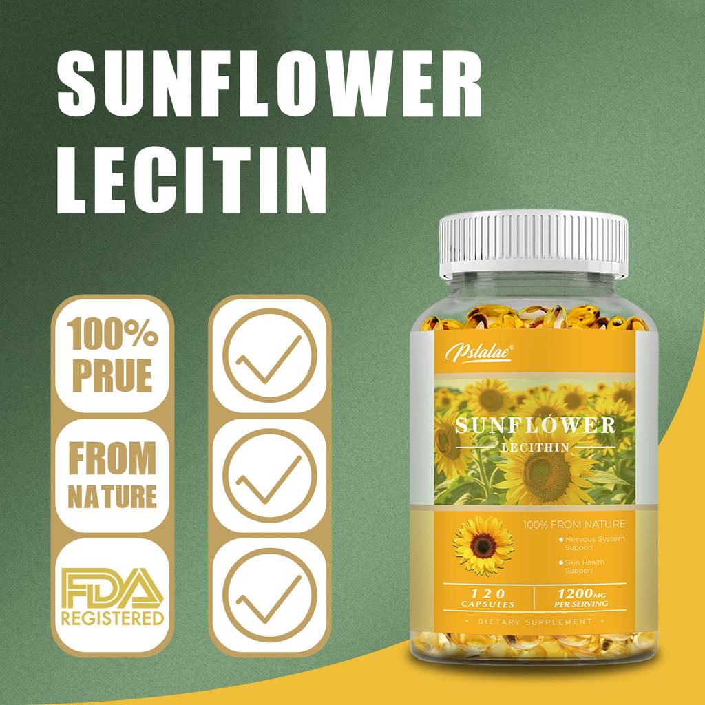 Capsule di Lecitina di Girasole - con Fosfatidilcolina, Supporto per il Sistema Nervoso
