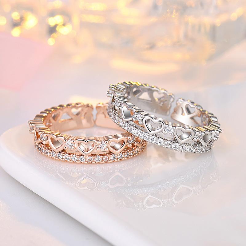 Lindon Classic Copper Alloy Zircon Ring Ladies Jewelry Wedding Promise Party Gift