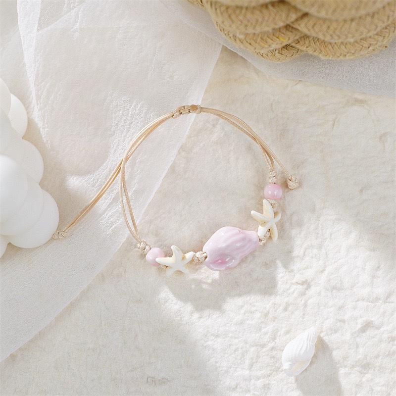 Niche Design Woven Ceramic Seashell Bracelet: High-End, Sweet, Versatile Women's Literary Style