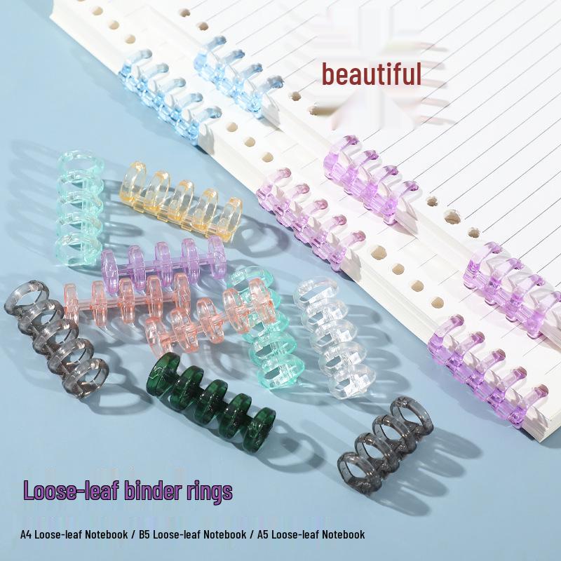 Colored 5-Hole Detachable Binder Strips with Large Ring Clips for DIY