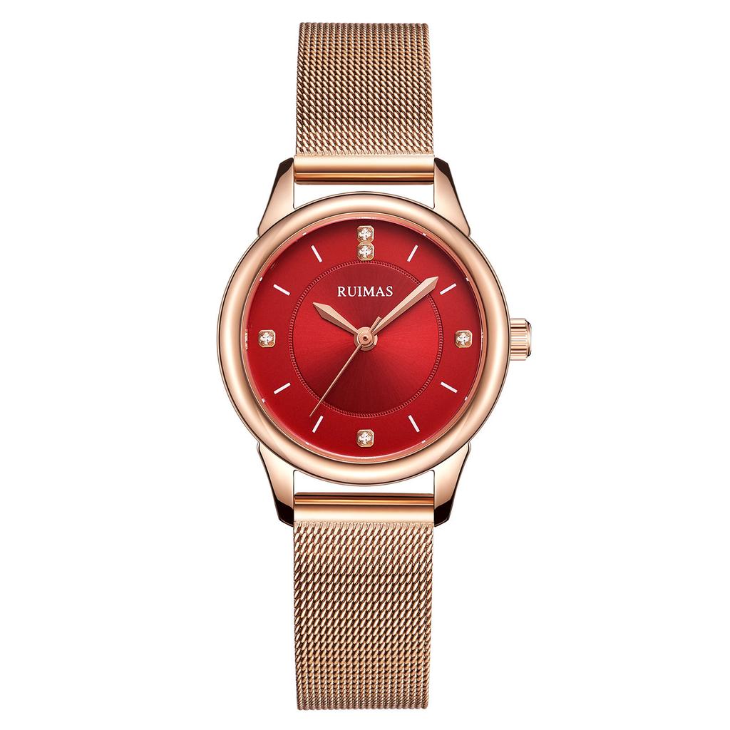 Ladies Quartz Watch, Premium Light Luxury Steel Mesh With Dial Diamond Water Watch 6779