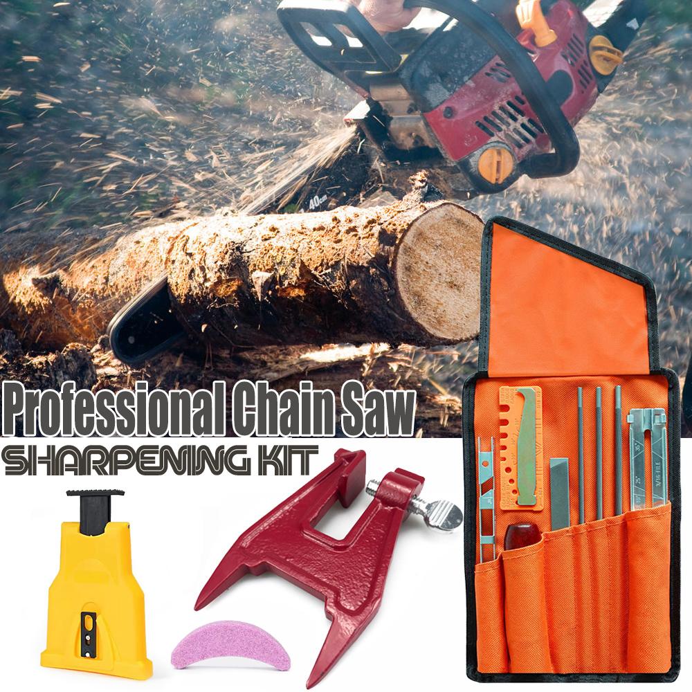 Chainsaw File Set, Chainsaw Guide Bar Bracket, Chainsaw Chain Stump Chainsaw Sharpener, Garden Tool Set Logging Equipment