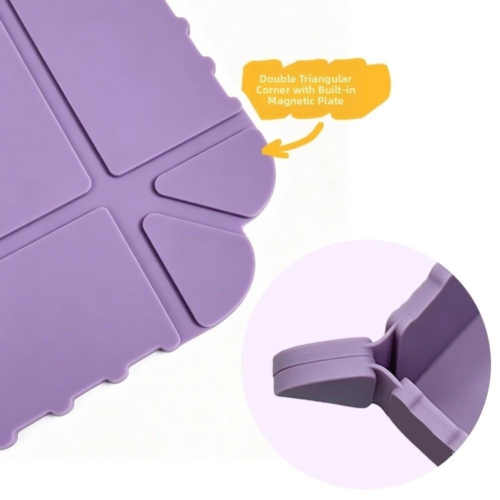 Silicone Magnetic Storage Box Non-slip Foldable Camping Plates Collapsible Snack Tray  Hiking