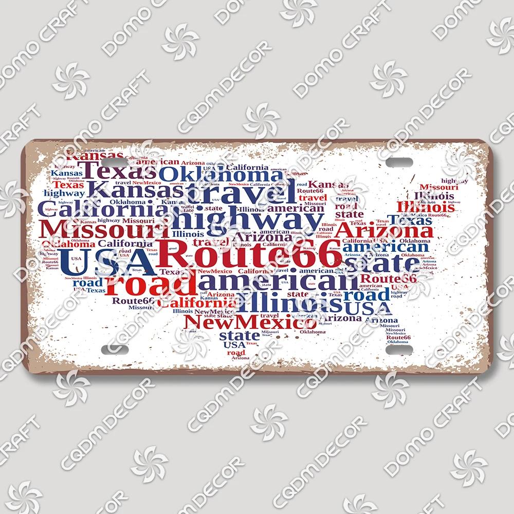Vintage US Route  Tin Sign Metal Wall Art Decor  Retro Car Poster Plaque for Garage Motel Bar Club Gas Station  Perfect Home Dec