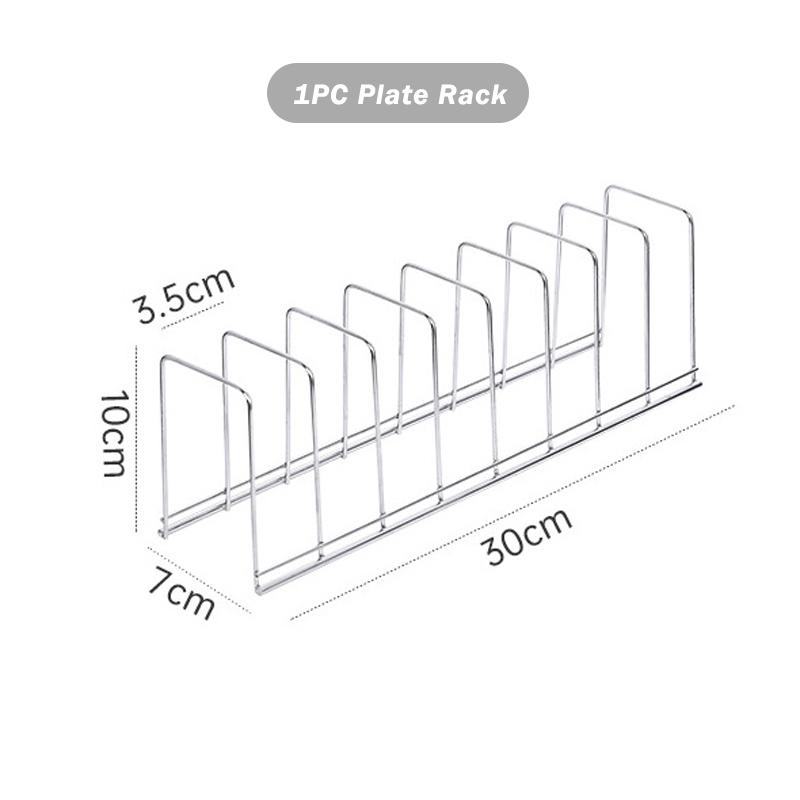 

Kitchen Dish Rack Stainless Steel Plate Rack Kitchen Organizer Dish Pan Drain Storage Rack Pot Lid Spoon Plate Holder Stand
