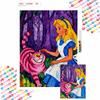 Diamond Painting Handmade Diy Mosaic Alice and Cheshire Cat Cartoon Character Rhinestone Kit Home Decoration Gift