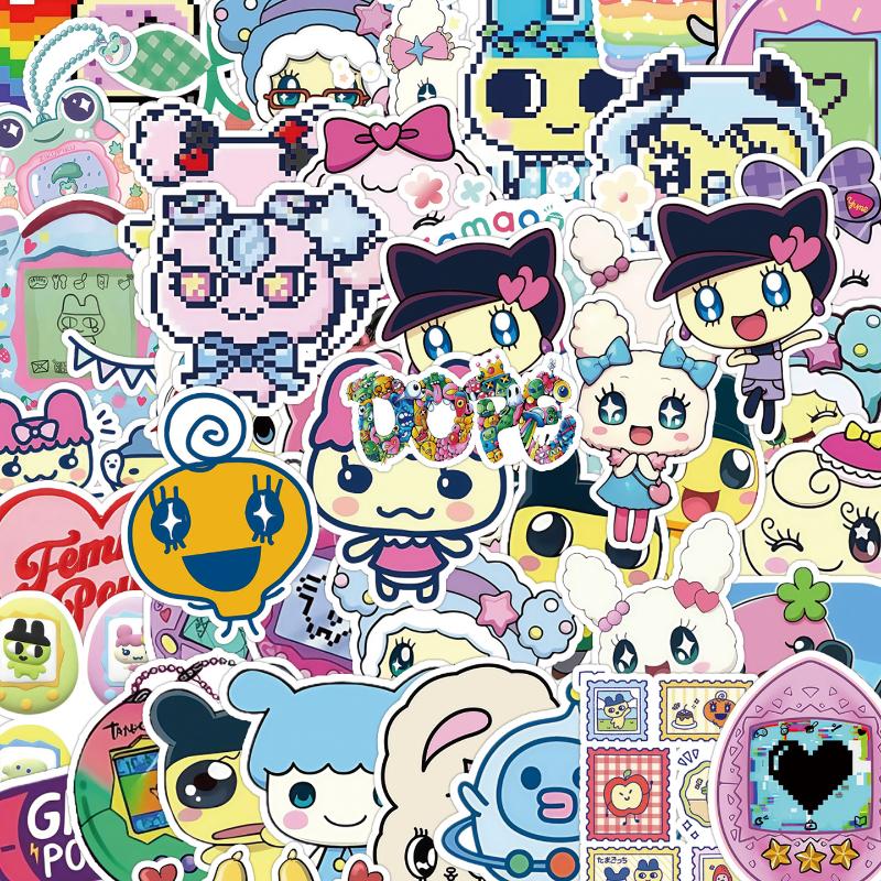 

50Pcs Diy Decoration Anime Tamagotchi Stickers Scrapbooking Phone Luggage Skateboard Waterproof Decals