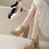 Fashion Elegant Shallow Mouth Casual High Heels Single Shoes for Women's 2025 Spring New Style Comfortable Fashion Buckle Designed Pumps