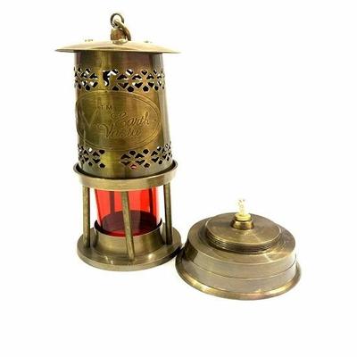 Antique Nautical Small Oil Lamp Ship Boat Red Lantern Home Decor Gift