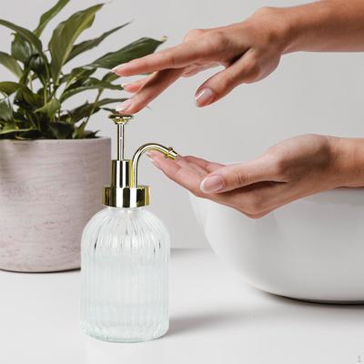 300ml Soap Dispenser Empty Hand Press Lotion Bottle Refillable for Kitchen Washroom Gold or Silver Pump Head