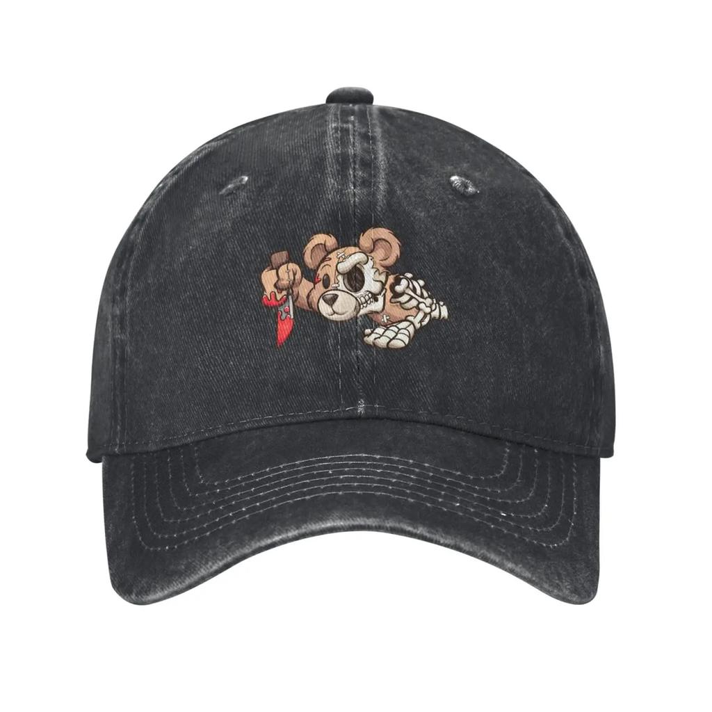 Cartoon Zombie Bear Baseball Cap for Men Women Vintage Trucker Hat Golf Hats Dad Caps