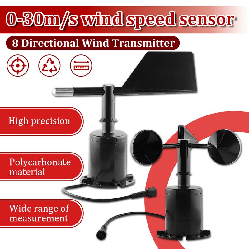 Stație meteo 30m/s Senzor anemometru cu 3 cupe pentru exterior Fibră de policarbonat Senzor viteză vânt Direcție vânt Ieșire RS485 4-20MA 0-5V