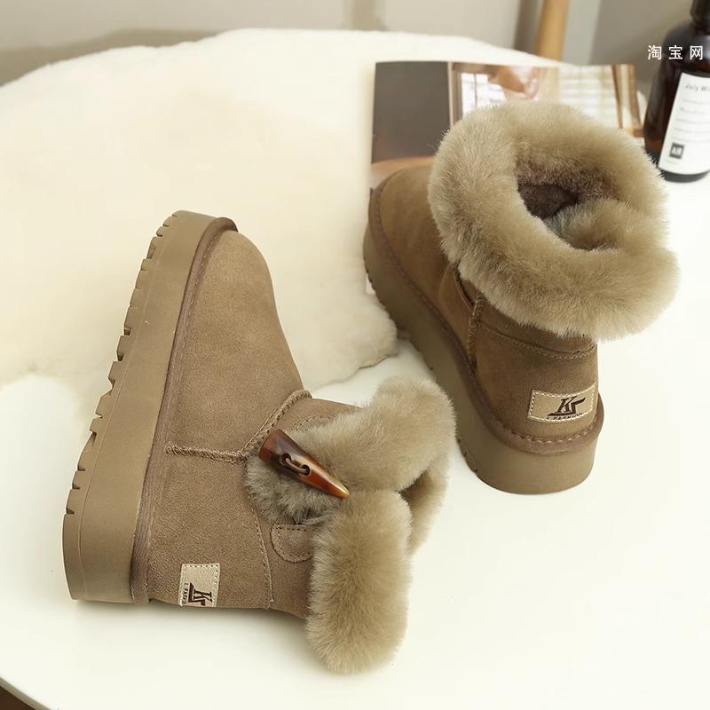 Fashion 2024 Winter Women's Short Plush Warm Snow Boots Fashion Shoes New Fur Ankle Boots Women's Flat Snow Boots