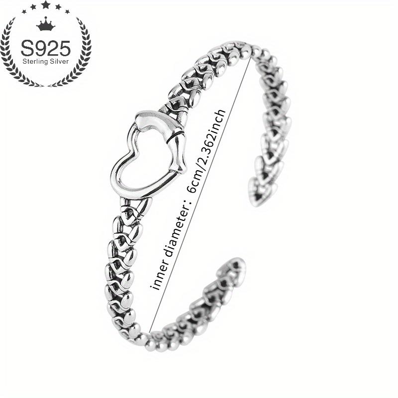 Vintage Woven Bracelet for Women, Heart-shaped Chain Design Bracelet