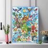 Pokemon World Gathering Pattern  3pcs 100% Round Full Drill 5D DIY Diamond Painting Embroidery Cross Stitch Rhinestone Décor