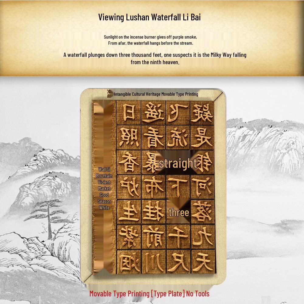 Movable Type Printing DIY Kit: Children's Handmade Heritage Toy with Stencils and Tools for Research Activities