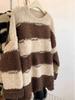 2026 Autumn/Winter Korean Loose Striped Knit Sweater - Versatile, Thick Lazy Style Pullover