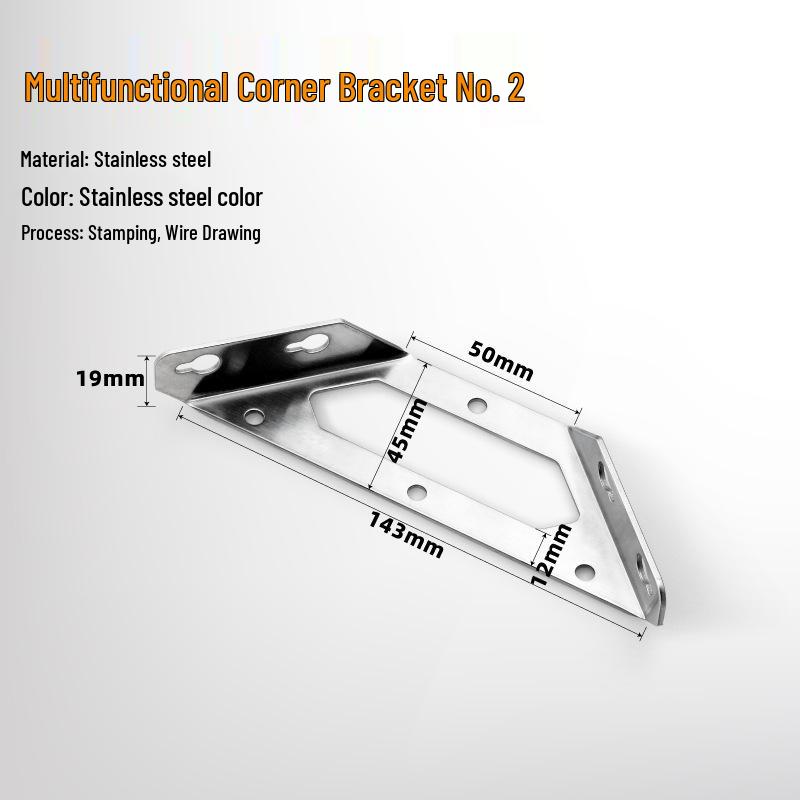 90° Thickened Stainless Steel L-Shaped Support Bracket