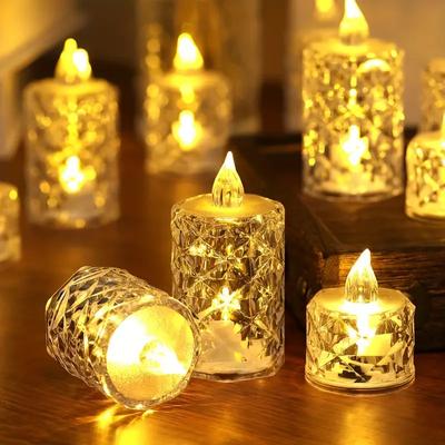 1/6 PCS Kerzenlichter, Weihnachtsdekorationen, Nachtlichter, transparente Partydekorationen, elektronische Kerzen, LED-Lichter
