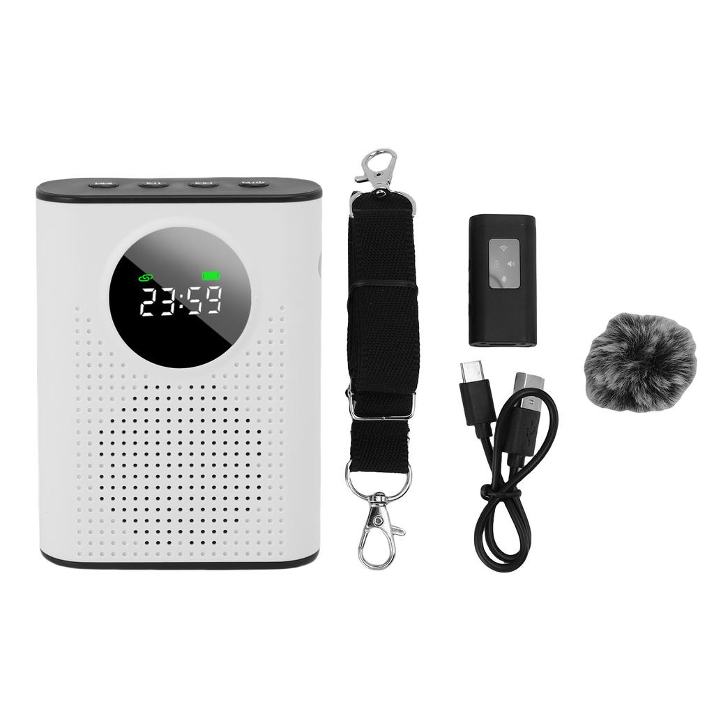 Wireless Voice Amplifier Omnidirectional Pickup Teacher Voice Amplifier with Magnetic Lavalier LED Digital Display