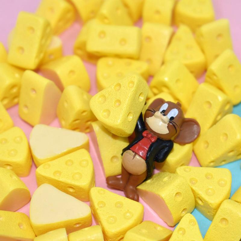 10 Stück/Los Miniatur Essen 1/6 Mini Käsekuchen Puppenhaus