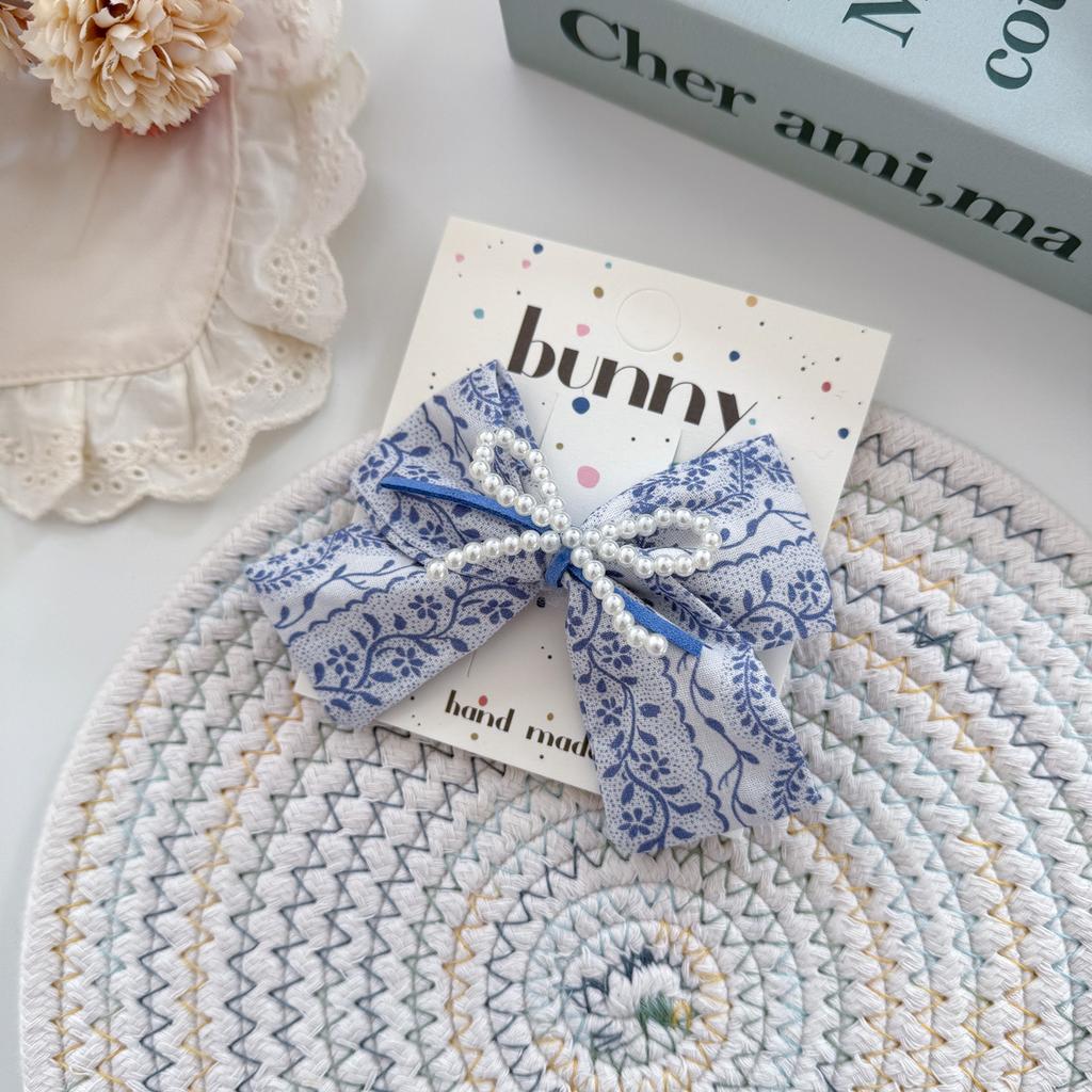 Floral Printed Hair Clips for Baby Girls Lace BB Clips Cute Bowknot Barrettes Hairpins Children's Hair Accessories Kids Headwear