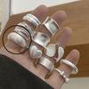 925 Sterling Silver Rings for Women Couple Minimalist Handmade Simple Shinning Inter Ring Set Party Jewelry Gift Prevent Allergy