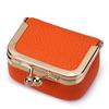 Solid Color Kiss Lock Coin Purse Genuine Leather Small Item Bag Leather Jewelry Bag  Earrings