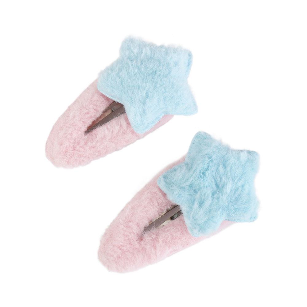 Minimalist Style Plush Star Hair Clip Ornament Hair Accessories Plush BB Hairpins Headdress Sweet Fluffy Barrettes Party