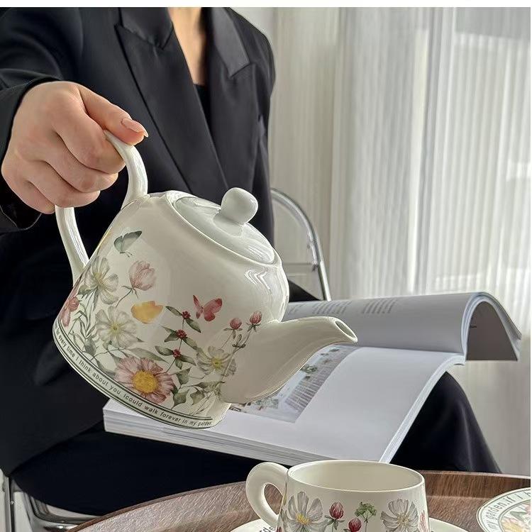 Keramický čajník na prípravu čaju Domácnosť Odolný voči vysokej teplote Zdravotný hrniec Jednoduchý hrniec na prípravu čaju Čínska kanvica Staromódna Cool kanvica Porc