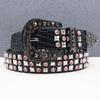 High-End Rhinestone Rivet Leather Belt - Women's Punk Hip Hop Rock Y2K Fashion Accessory