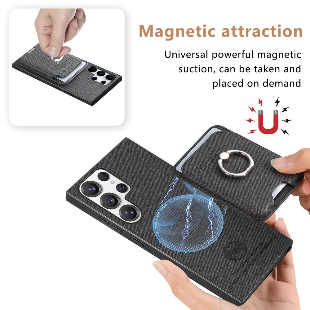 Luxury Leather Card Slot Holder Phone Case For Samsung Galaxy S26+ S25 S24 S23 S22 FE A56 A36 A16 A17 A07 Magnetic Wallet Cover