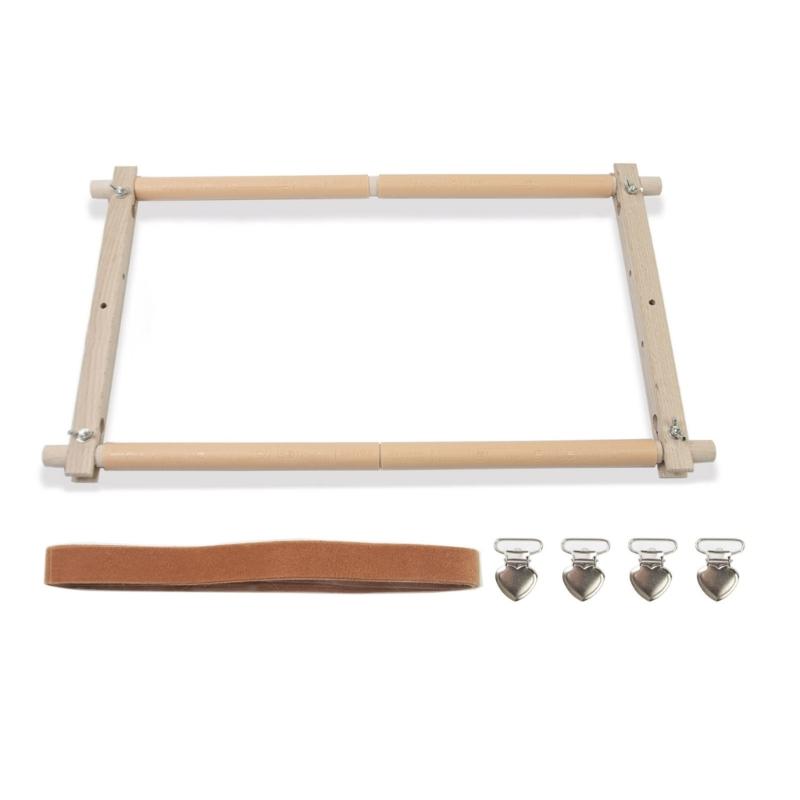 

Cross Stitches Frame Adjustable Embroidery Rack Wood Embroidery Hoop Frame Embroidery Stand for Art Craft Sewing Project 1