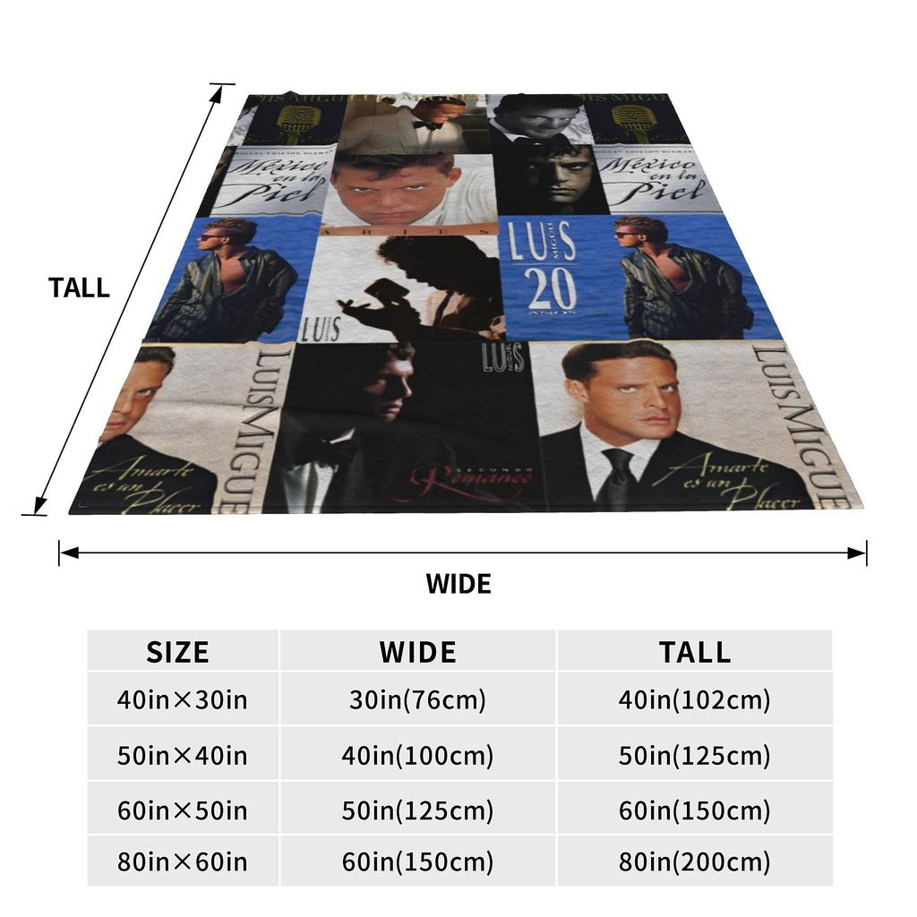 Luis Miguel Mexico Singer Blanket Coral Fleece Plush All Season Collage Y2K Live Ultra-Soft Throw Blankets Sofa Office Quilt