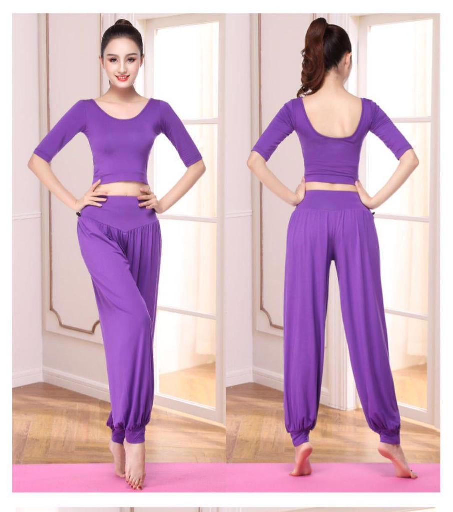 Women's Yoga & Dance Modal Pants Set with Chest Pad
