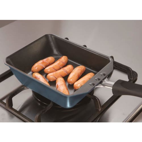 Thermos Deep Egg Frying Frying Pan 15 X 18.5cm For Gas Fire Only Durable Coat Lightweight Model Navy KFD-015DE NVY