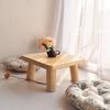 Japanese Burnt Paulownia Minimalist Tatami Stand Solid Wood Bay Window Desk Handcrafted Window-Side Table
