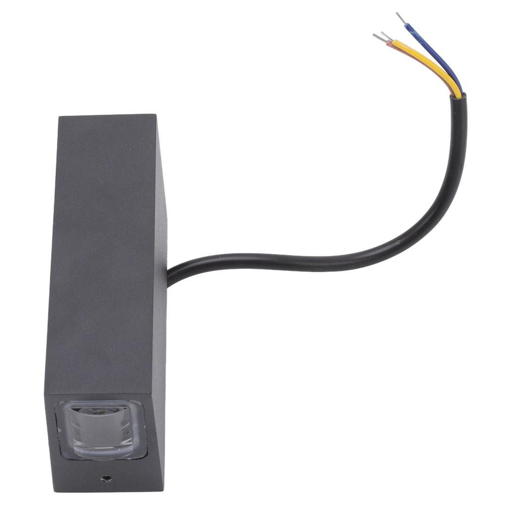 LED Auf Ab Wandleuchte Aluminium 6W Schwarzes Gehäuse 2 Leuchtmittel Warmes Licht für Wohnzimmer Flur Garten AC 85‑265V