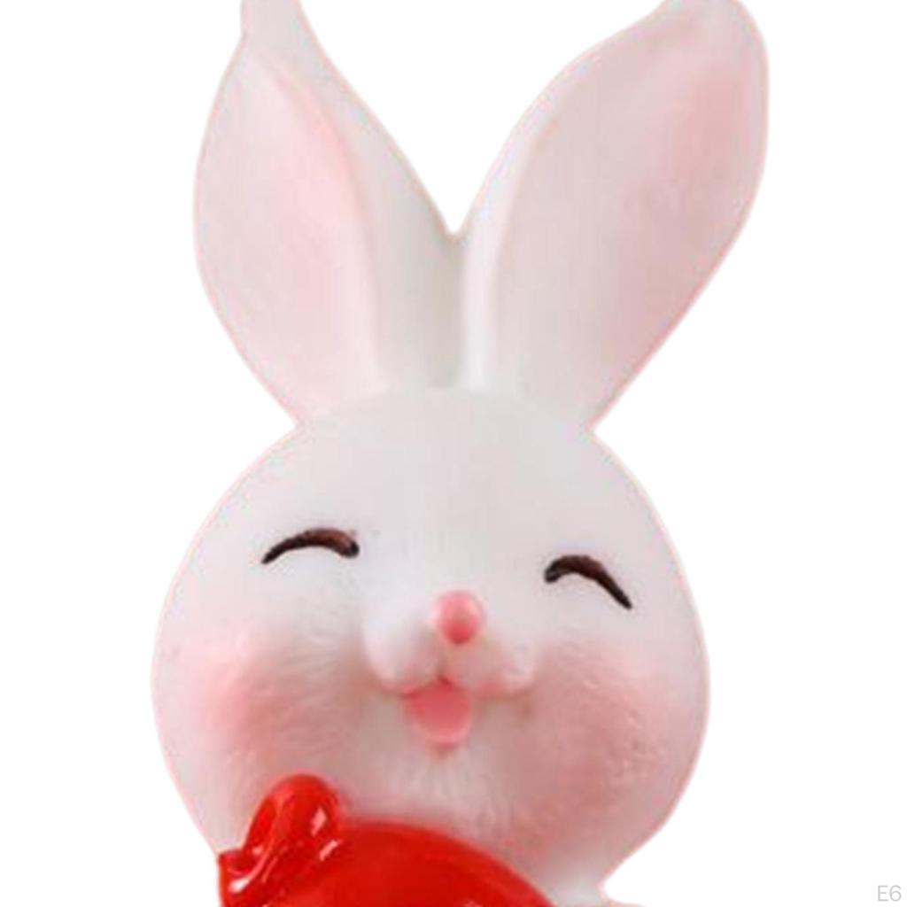 Statue, Little Bunny Figurine, Resin Sculpture for Home Holiday Decoration