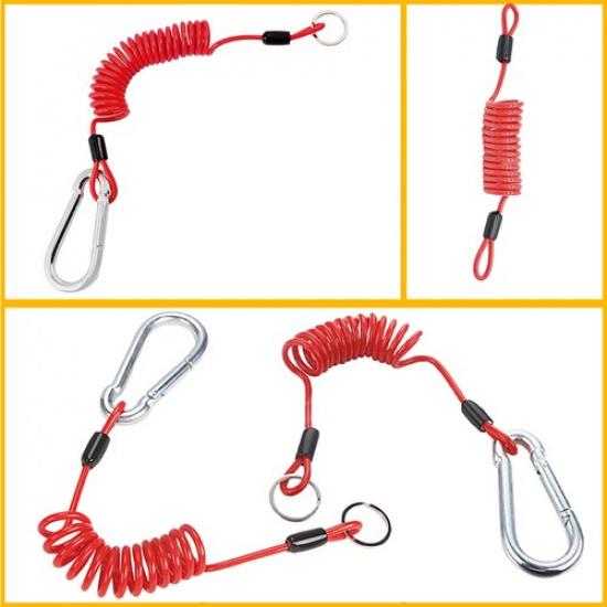 2pcs Breakaway Trailer Cable Trailer Spring Safety Rope Coiled Brake Away Cable